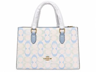 Coach Signature Canvas Structured Satchel Handbag