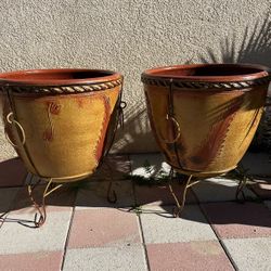 New Flower Pots Made Out Of Clay And Metal Perfect Gift 🎁 