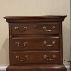 2 Solid Cherry Bedside Tables With Drawers & Hidden Compartment