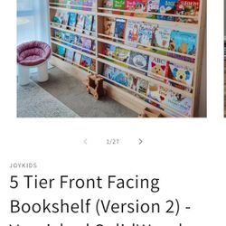 5 tier front facing bookshelf 