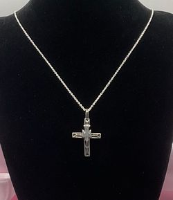 Sterling Silver 20” Chain w/Descending Dove Cross Pendant