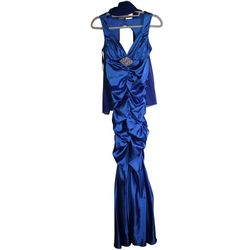 Royal Blue Satin Evening Dress 👗