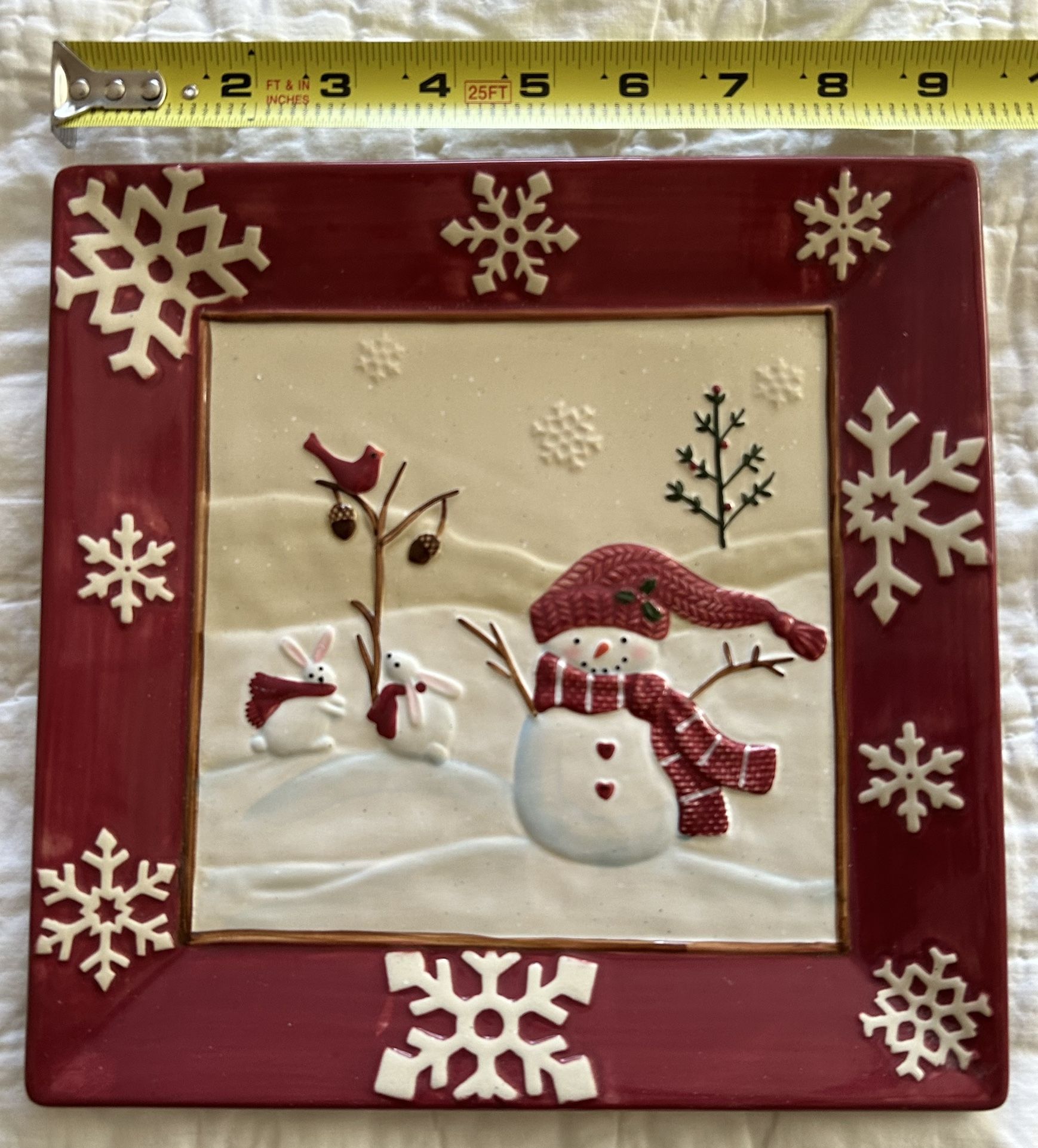 St Nicholas Square Christmas Snowman Plate