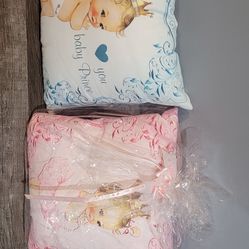 Gorgeous baby boy and baby girl pillow( $25 each)