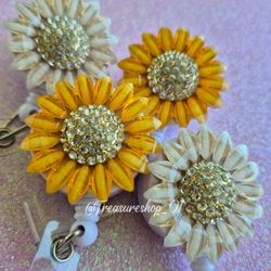 Sunflower Rhinestone Badge Reels 
