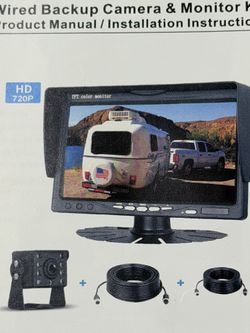 YAKRY WIRED BACKUP CAMERA & MONITOR KIT FIR TRUCK. TRAILER. MOTORHOME