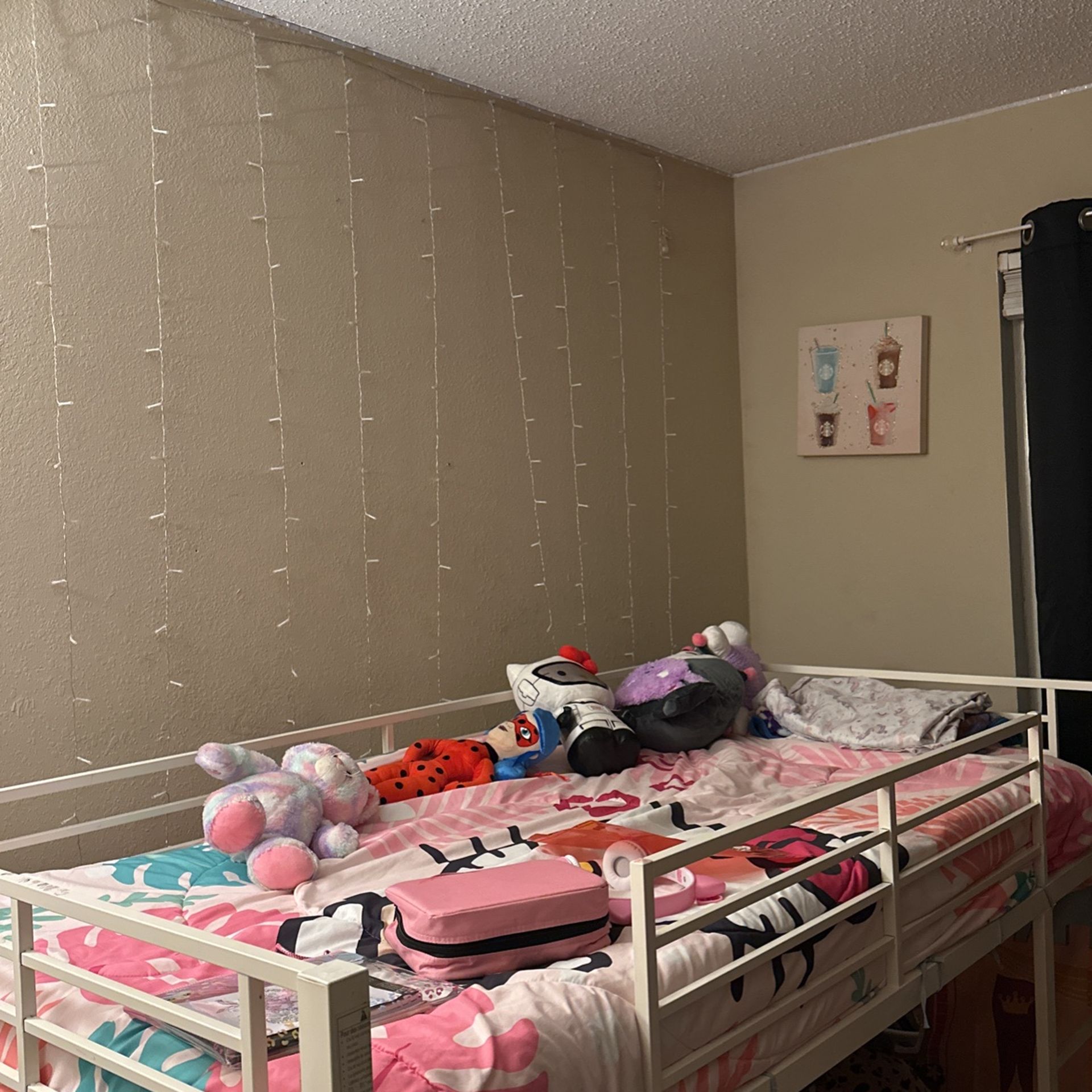 Junior Twin metal Loft Bed With Slide