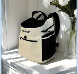 Pet carrier, Backpack for Dog Accessories Small Dog cat go Out Bag Break Free Walk Dog Dirty pet Backpack Car Bag (Beige, Small)