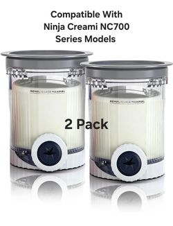 2 Pack for Ninja Creami Swirl Pints and Lids Compatible with Ninja NC700 Series, NC701, NC701C, Creami Containers for Swirl Ice Cream & Soft Serve 160
