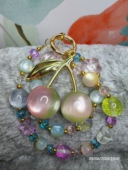 Pastel Cherries phone Charm!!! Cute!