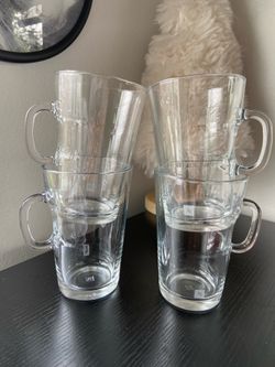NESPRESSO View Collection Atelier Design Tempered Glass Mugs - 10 oz, 5” H 4pc