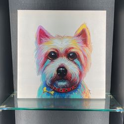 Cute Dog Canvas Art 16” X 16”