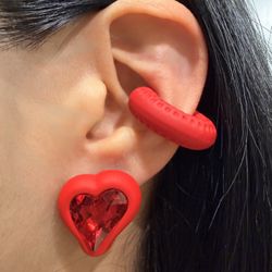 Heart Shaped Studs With Heart Shaped Gemstones