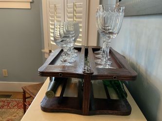 Unique Wine Rack made with Antique Treadle Sewing Machine Cabinet parts