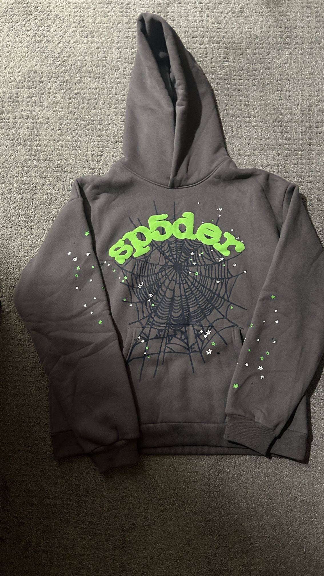 Sp5der Wait Web Hoodie 'Slate Grey