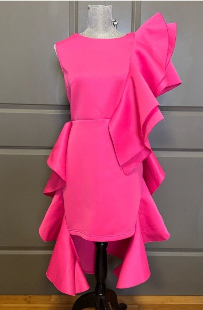 Hot Pink Ruffle Dress 2X