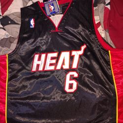 Big 3 Era LeBron James Addidas NBA Authentic Black Heat Jersey 