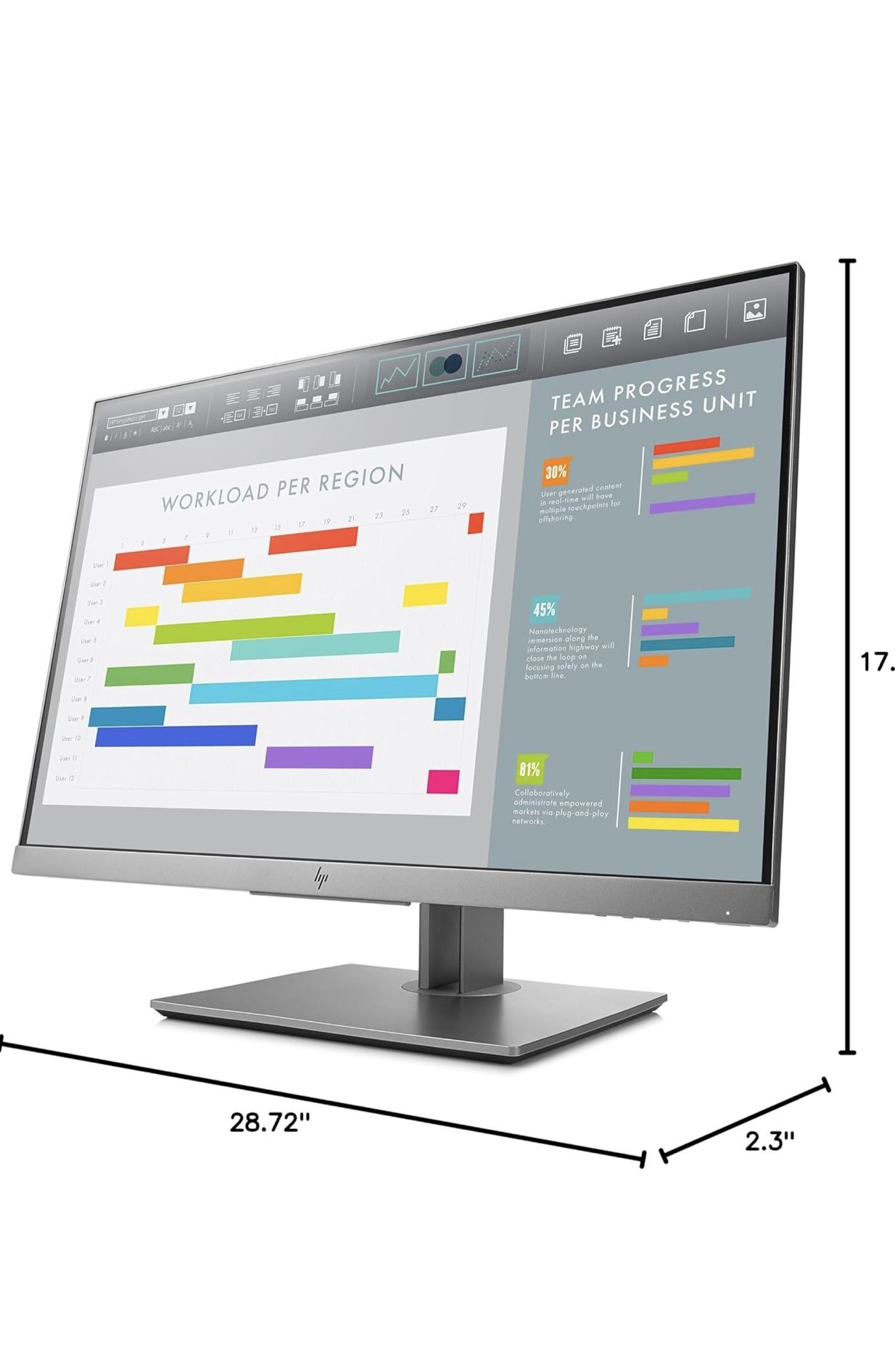 HP EliteDisplay E243 23.8-Inch Screen LED-Lit Monitor Silver (1FH47AA#ABA