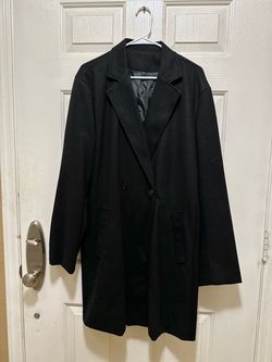 Black Wool Blend Long Overcoat(never used)