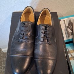Belvedere Men's Duke Black Leather Cap Toe Dress Shoes Size 13