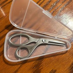 Toddler Stainless Steel Food Scissors Portable With Carry Case New