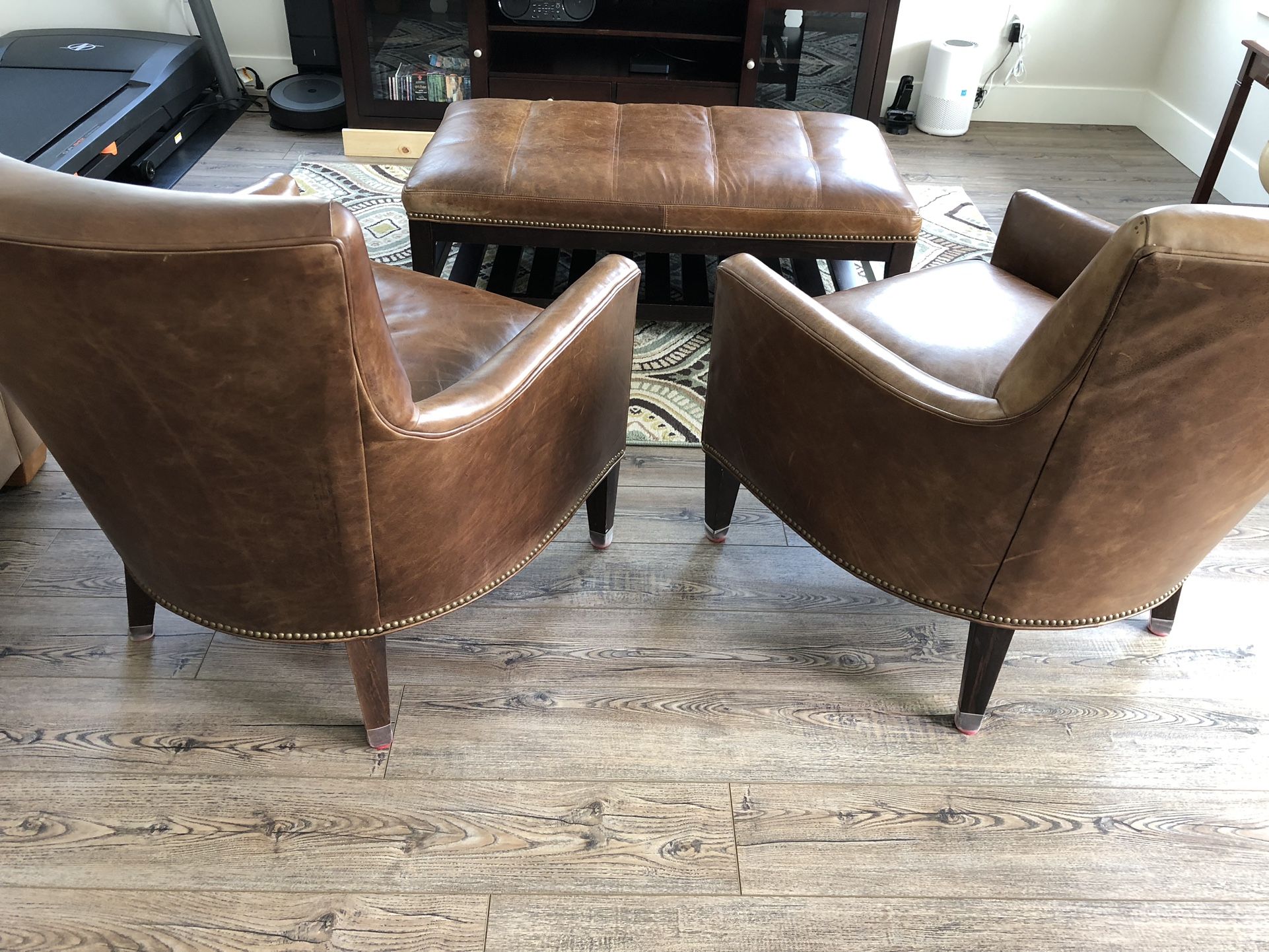 Genuine Leather Chair And Ottoman Set for Sale in Black Diamond, WA ...