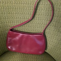 Red leather - small bag/baguette, from India