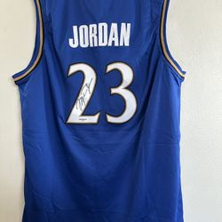 MICHAEL JORDAN SIGNED WASHINGTON WIZARDS AUTOGRAPHED CUSTOM JERSEY W/COA  XL 779