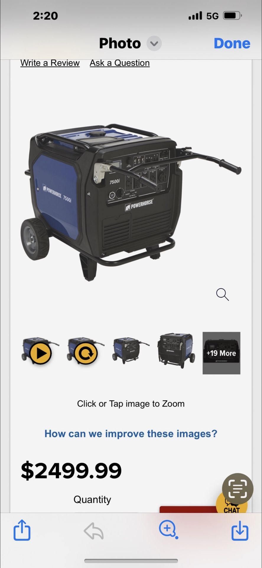 powerhouse 7500i generator