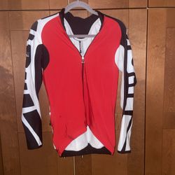 Assos Jacket Mens Size L Red White Cycling Jersey Bike Insulator