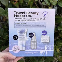 Travel Beauty Mode Skin Care Gift Set Hyaluronic Acid, Vitamin B5, Facial Cleanser, Face Serum, Day & Night Cream