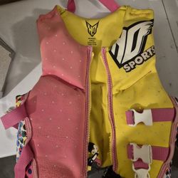HO Sports Pink & Yellow Child Life Jacket - USCG Approved - 30-50 Lbs