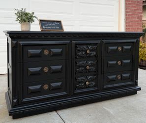 Gorgeous Black Large 9-Drawer Solid Wood Dresser by Link-Taylor