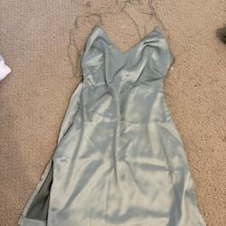 Sage Green Tie Up Dress