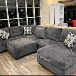 Fast Delivery Smoke Sectional Ottoman Not Included by Ashley