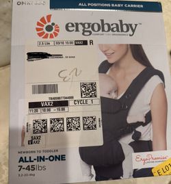 ergo baby omni Classic 360 All-Position Baby Carrier for Newborn to Toddler with Lumbar Support, 7-45 Pounds, Pure Black,+shopping Cart Cover