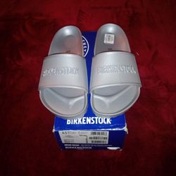 Birkenstock Barbados EVA Slide "Silver" Size 8 Brand New 