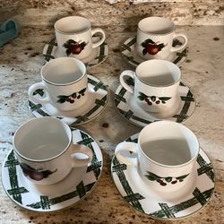 The Cades Cove Collection coffee cups and saucers set