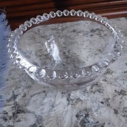 Vintage Glass Beaded Bowl 5" Round