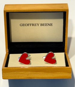 Geoffrey Beene Heart Shaped Cufflinks