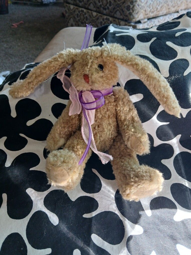 Articulated Country Bunny Stuffed Toy