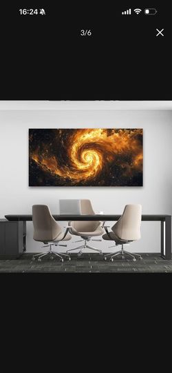 Brand new in box 20inch x 40inch   Abstract Canvas Wall Art Decor Black And Gold Modern Abstract art wall Decor for Living Room Galaxy Vortex Canvas P