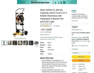 Mule 52000-01 Hand Truck Workshop New