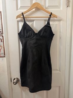 Black Mini Slip Dress with Spaghetti Straps