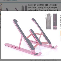 Laptop Stand for Desk, Houkois Portable Laptop Riser, 6 Angles Adjustable Ergonomic Notebook Holder with MacBook, Dell, HP, Acer, Lenovo up to 10-15.6