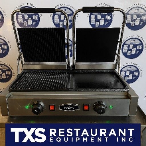 KWS Dual Panini Grill π₯ Flat + Grooved Plates β 110V (Used)