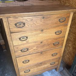 Antique Solid Wood Dresser - Full Size, All Drawers Work