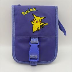 Vtg Pikachu Pokémon Nintendo Gameboy Color Console Case Purple zipper + buckle