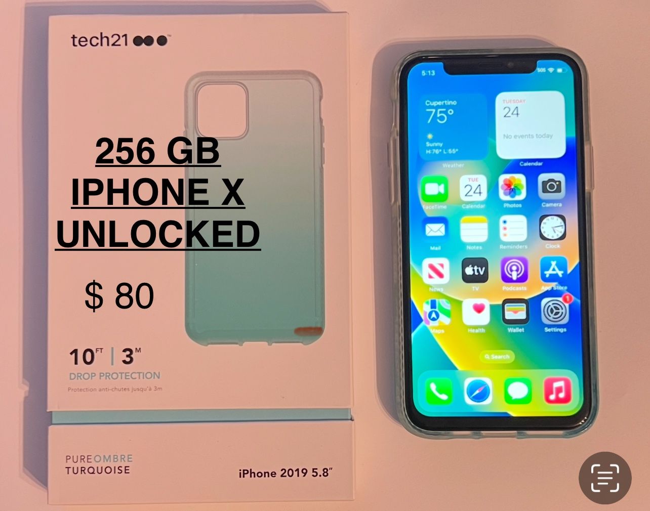 IPHONE X 256 GB, UNLOCKED WORLDWIDE