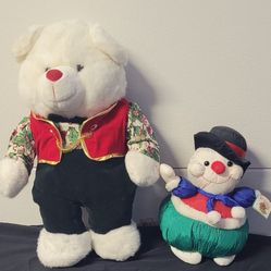 21" Christmas Bear and Snowman 